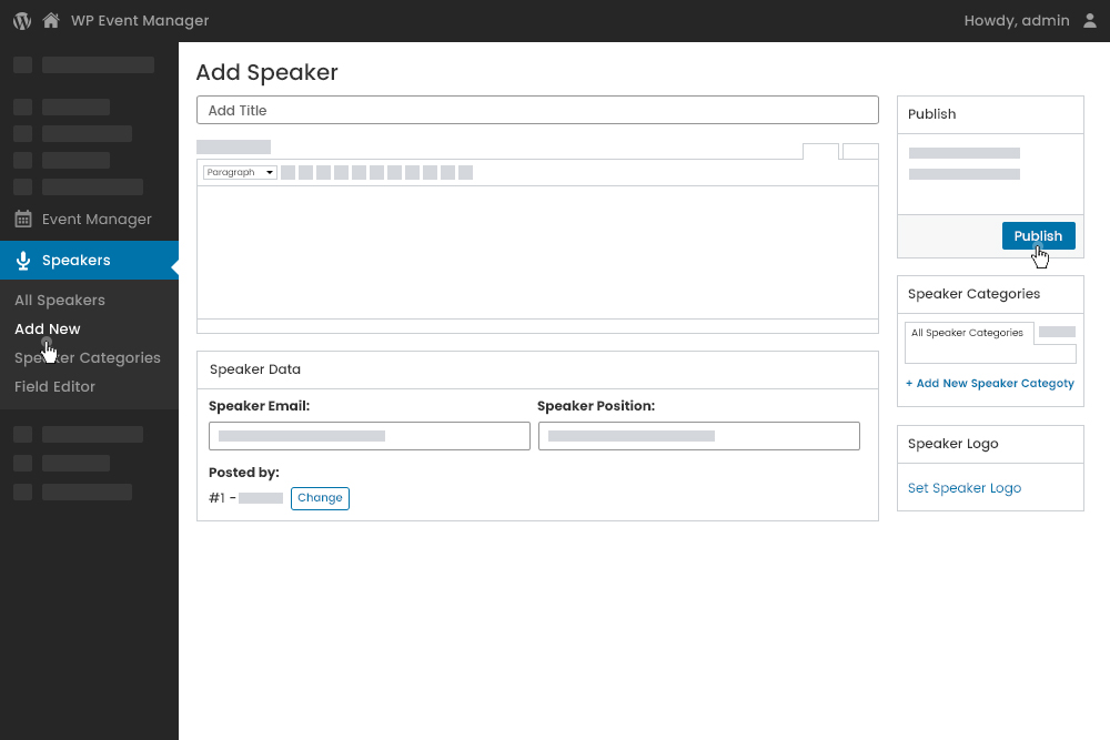 Add Speakers From Admin