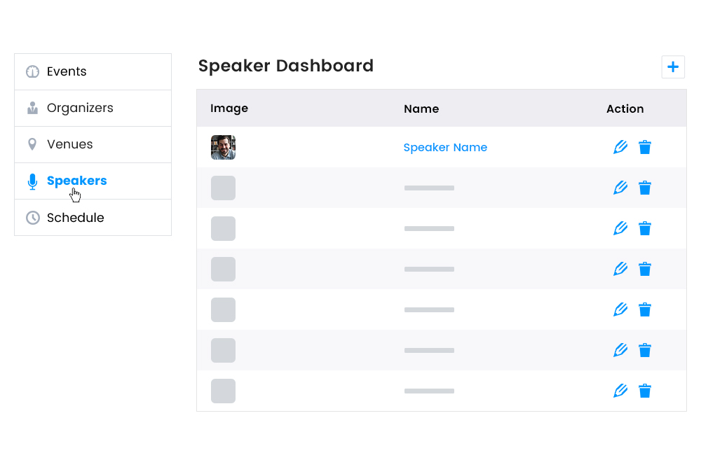Speaker Dashboard Frontend