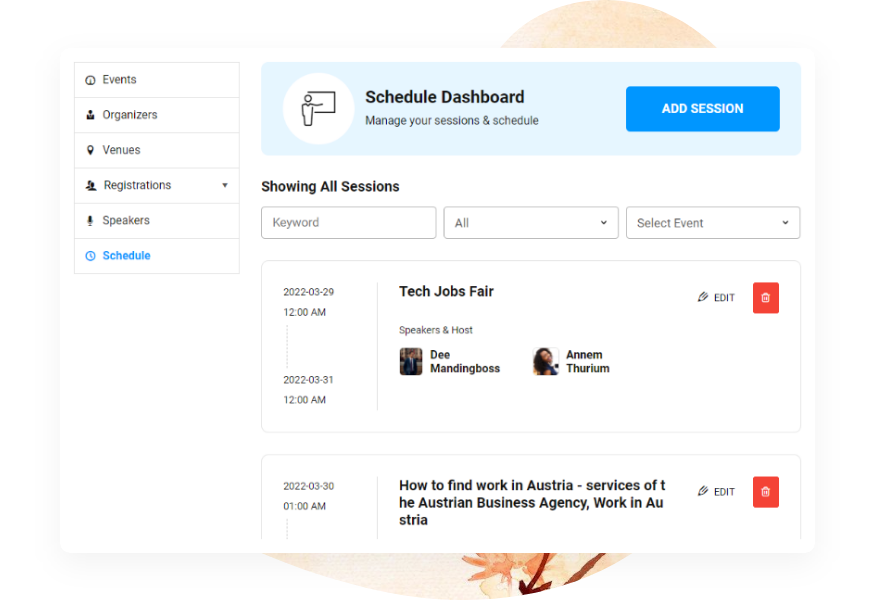 Schedule Dashboard Schedule Dashboard