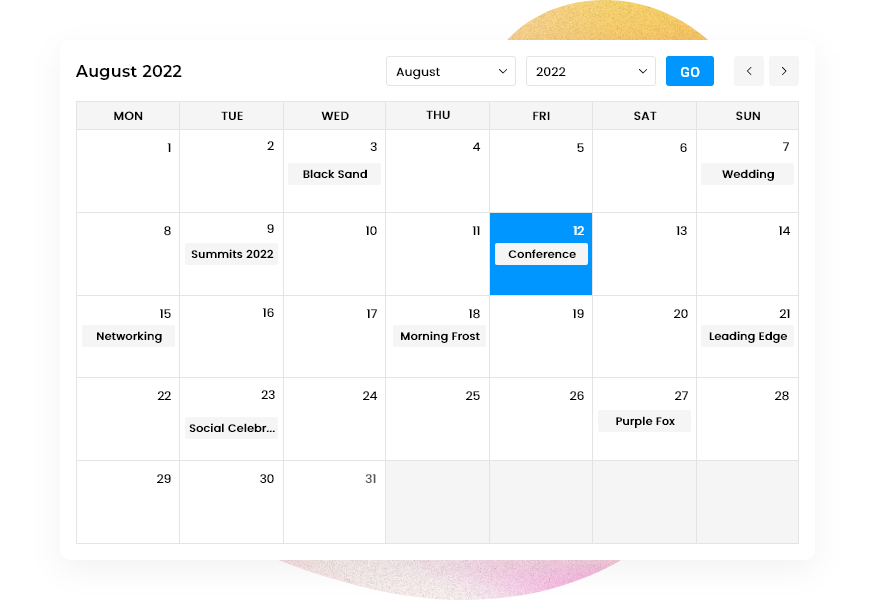 Shortcode Calendar View Shortcode Calendar View