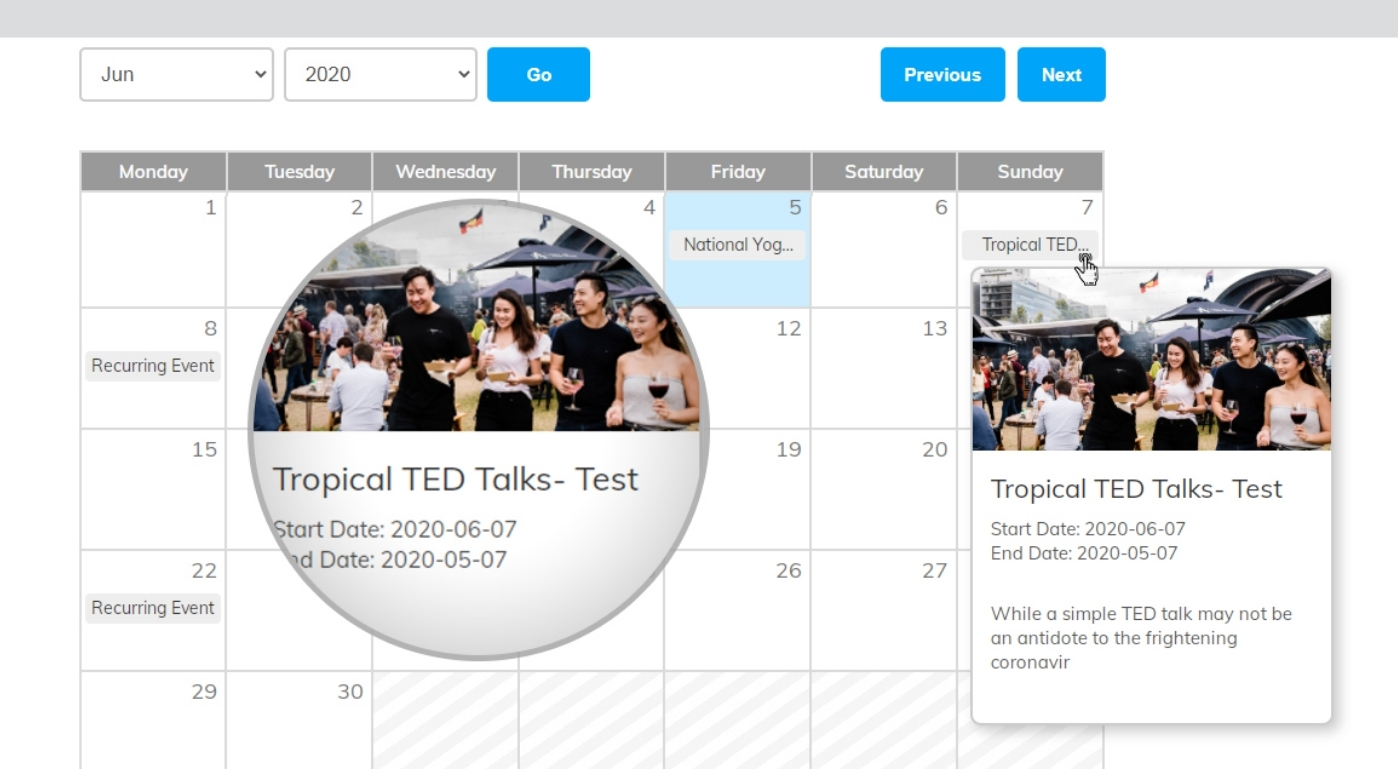 How to Publish the calendar