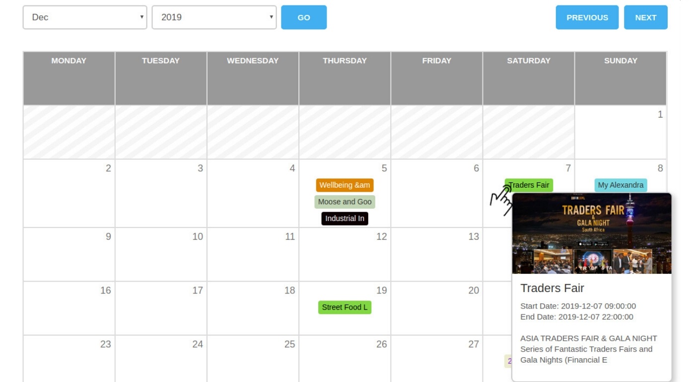 WP Event Manager Event Calender