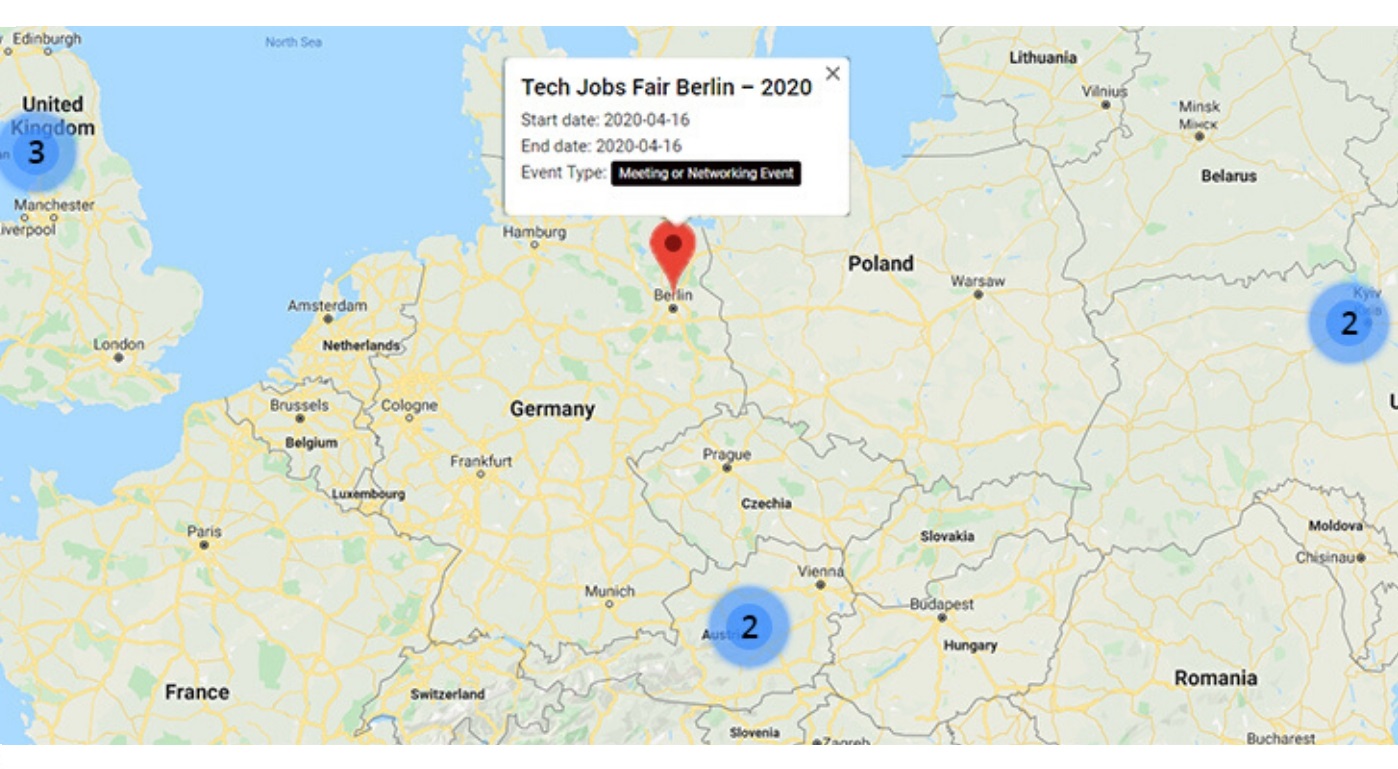 WP Event Manager Event on Google Maps