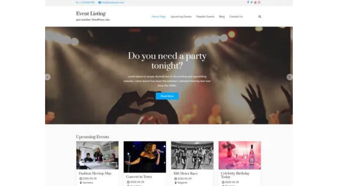 WP Event Manager Event Listing theme for event listing website