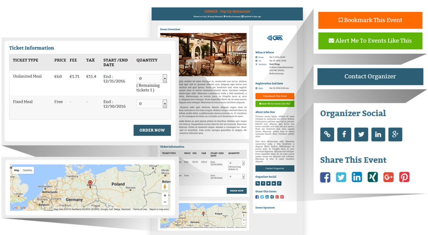 Create events for your restaurants