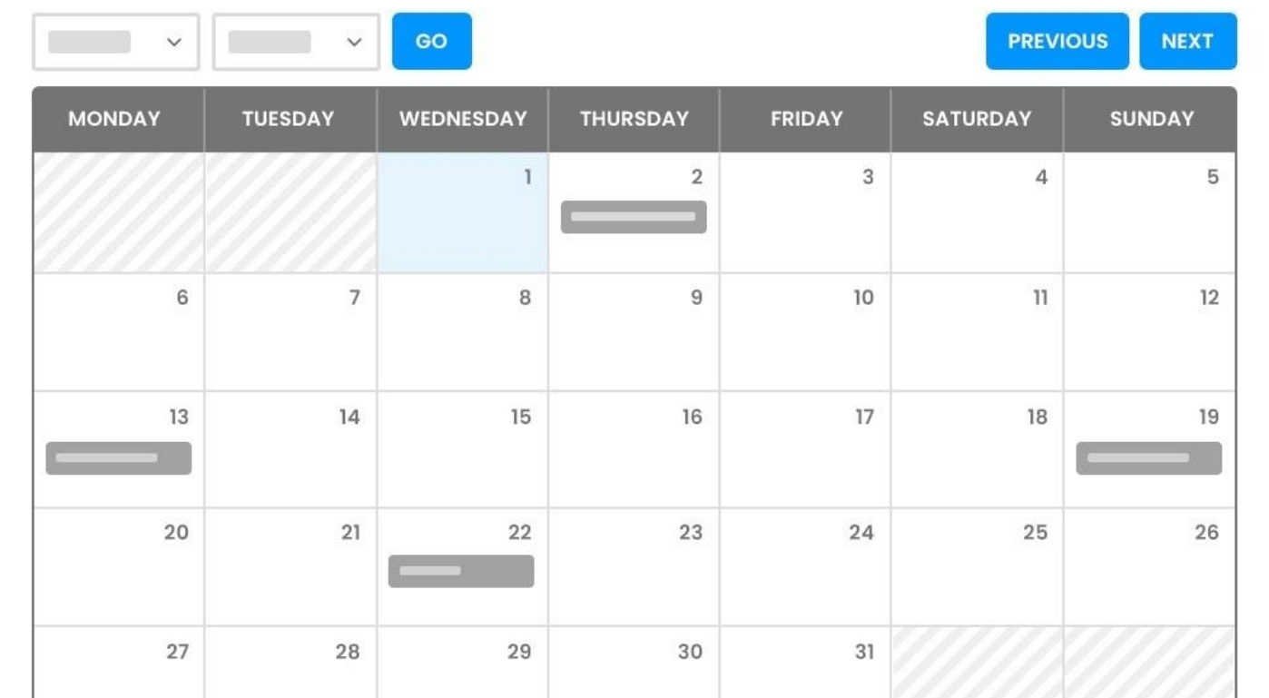 Shortcode Calendar View